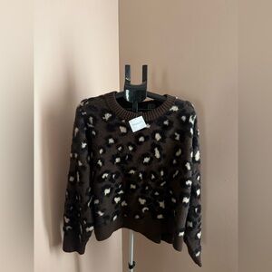NWT American Eagle Soft Leopard Print Brown Sweater